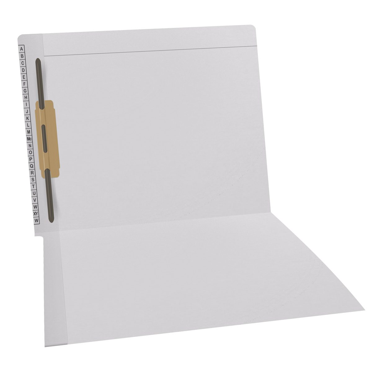 11 pt Kardex Match Folder, Reinforced Top and End Tab with A-Z Scale Printed on Left End Tab, Letter Size, Fastener Pos #3 (Box of 50)