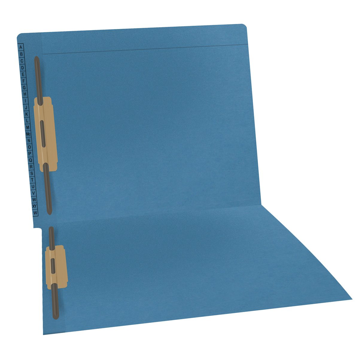 11 pt Kardex Match Folder, Reinforced Top and End Tab with A-Z Scale Printed on Left End Tab, Letter Size, Fastener Pos #1  (Box of 50)
