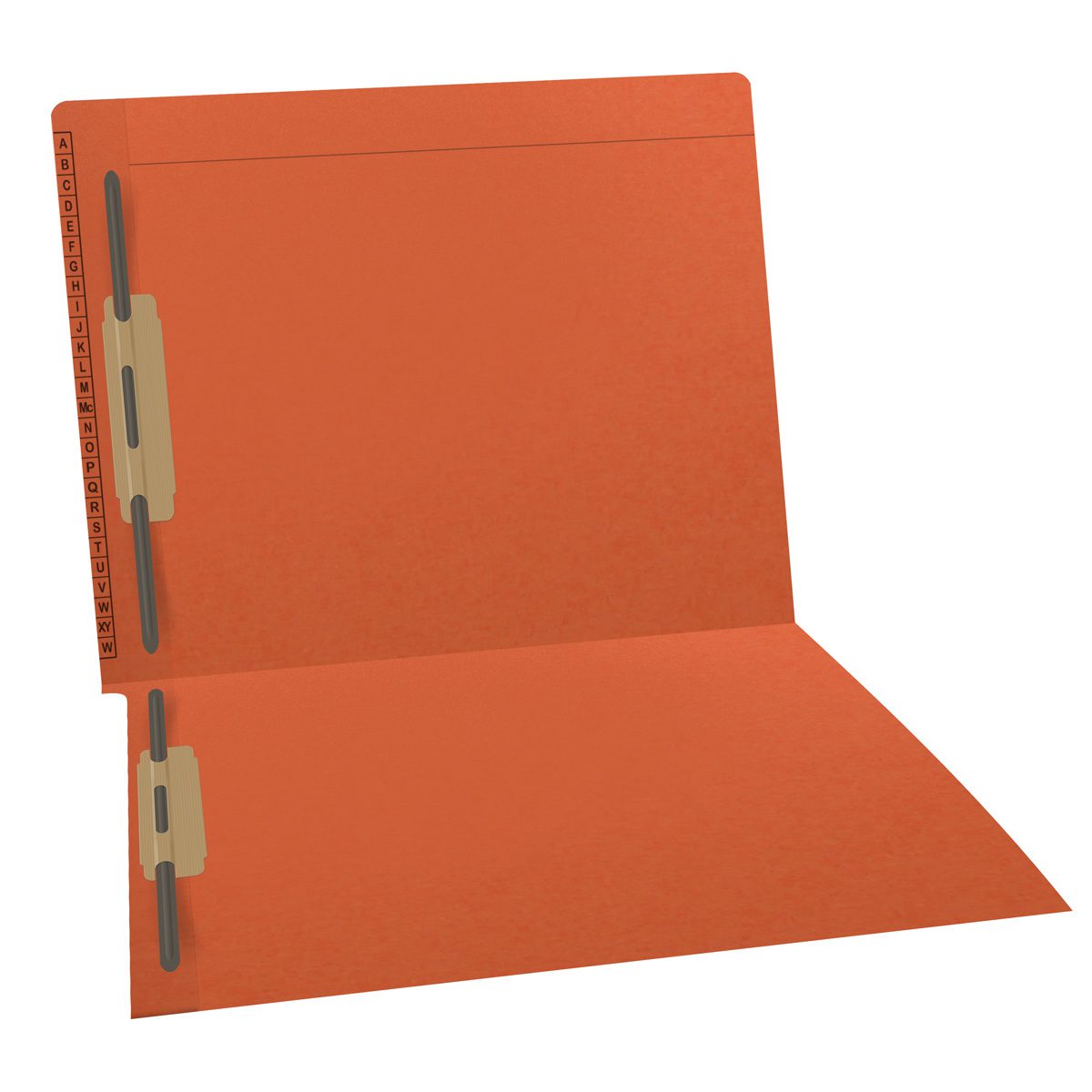 11 pt Kardex Match Folder, Reinforced Top and End Tab with A-Z Scale Printed on Left End Tab, Letter Size, Fastener Pos #1  (Box of 50)