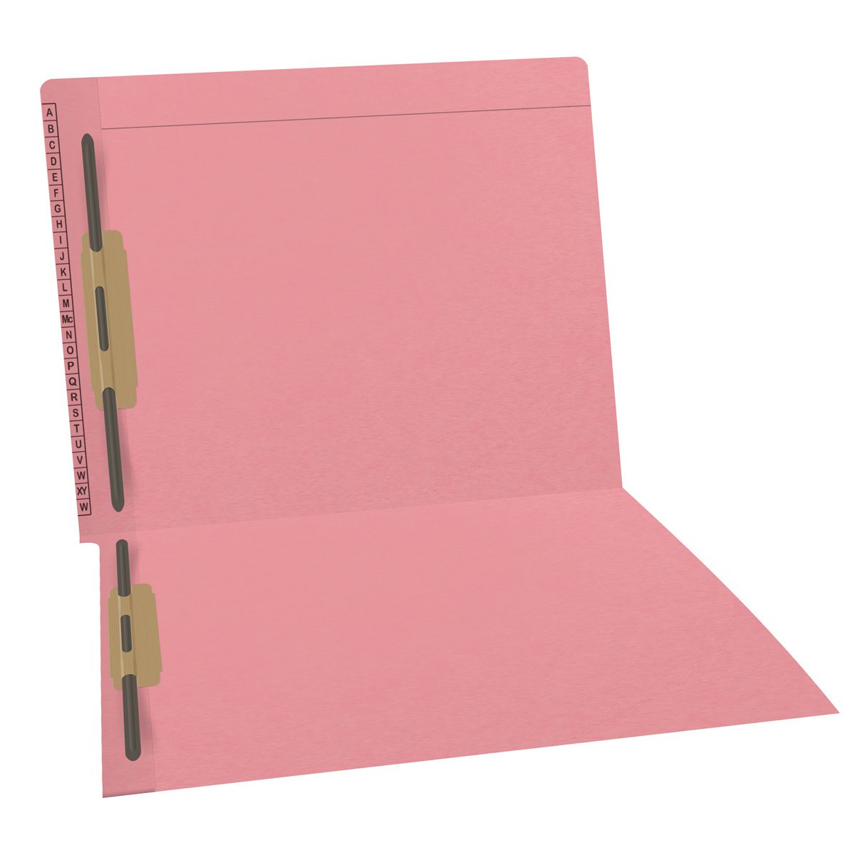 11 pt Kardex Match Folder, Reinforced Top and End Tab with A-Z Scale Printed on Left End Tab, Letter Size, Fastener Pos #1  (Box of 50)