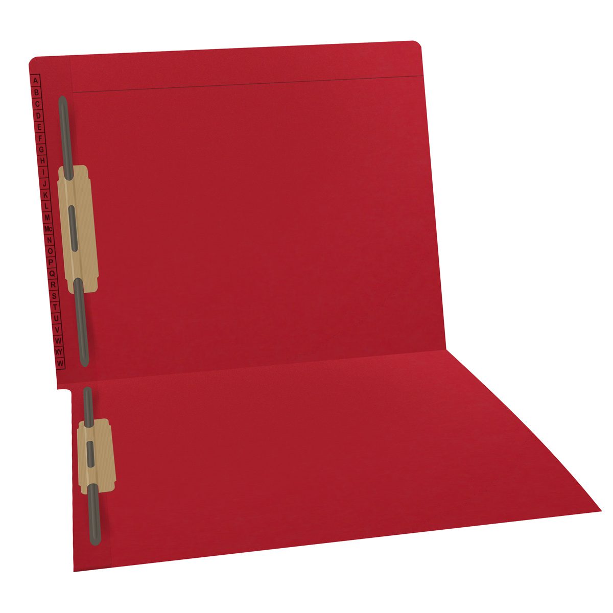 11 pt Kardex Match Folder, Reinforced Top and End Tab with A-Z Scale Printed on Left End Tab, Letter Size, Fastener Pos #1  (Box of 50)