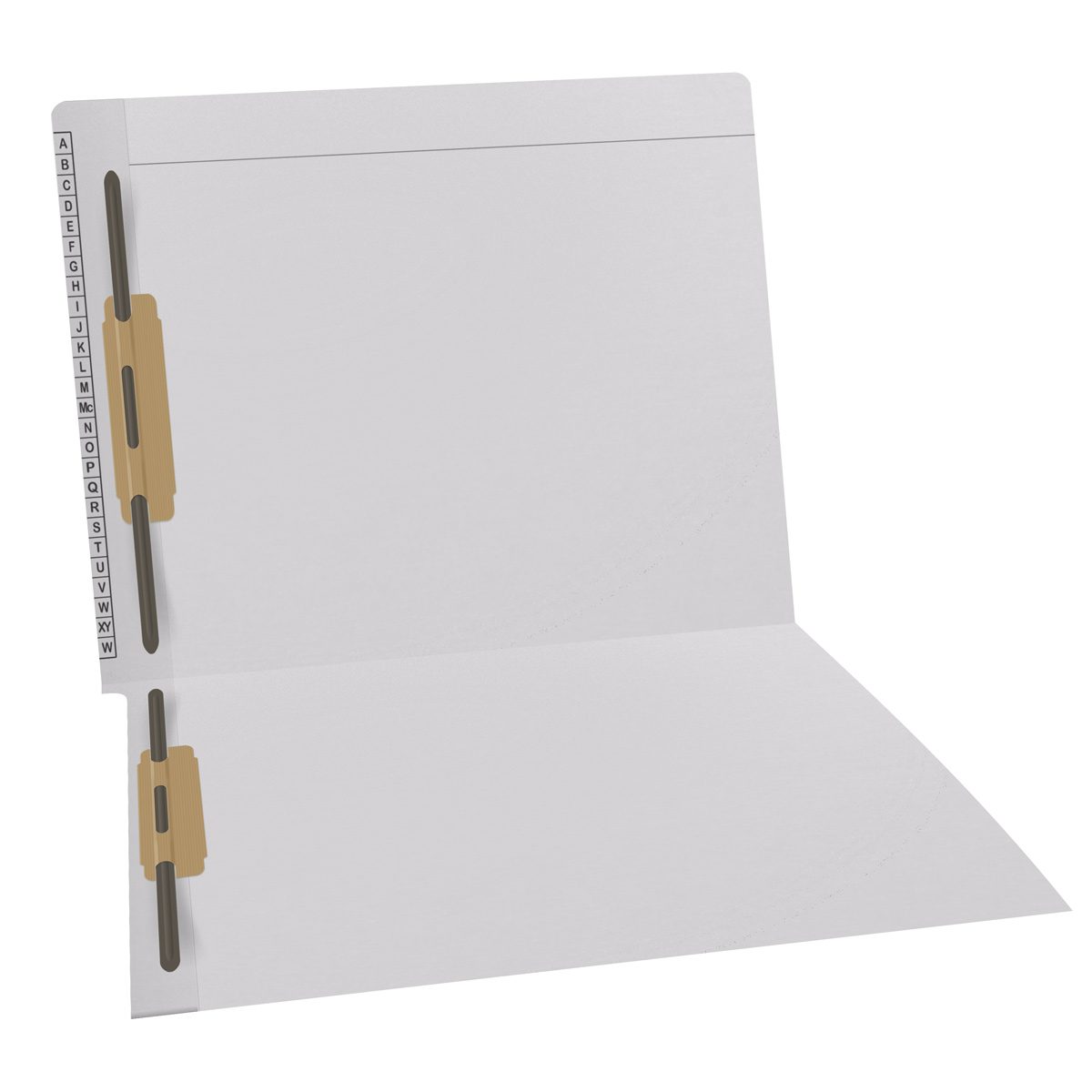 11 pt Kardex Match Folder, Reinforced Top and End Tab with A-Z Scale Printed on Left End Tab, Letter Size, Fastener Pos #1  (Box of 50)