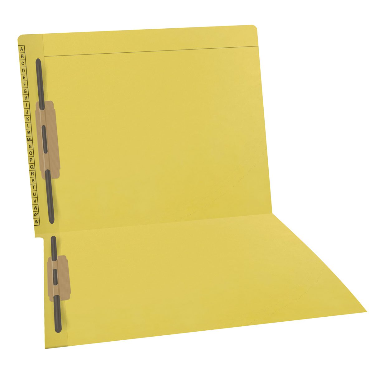 11 pt Kardex Match Folder, Reinforced Top and End Tab with A-Z Scale Printed on Left End Tab, Letter Size, Fastener Pos #1  (Box of 50)