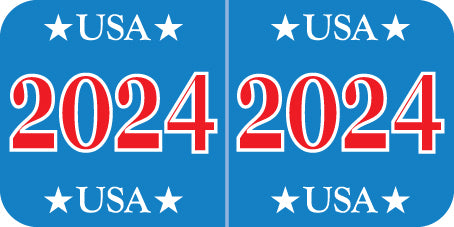 Patriot Year 24 Labels, 3/4" X 1-1/2" Laminated - Roll of 500