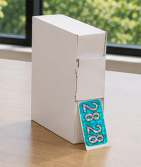 PMA Aqua Holographic Year 28 Labels, 1-1/2" X 3/4" Laminated- Roll of 500