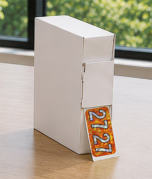 PMA Orange Holographic Year 27 Labels, 3/4" H x 1-1/2" W Laminated- Roll of 500