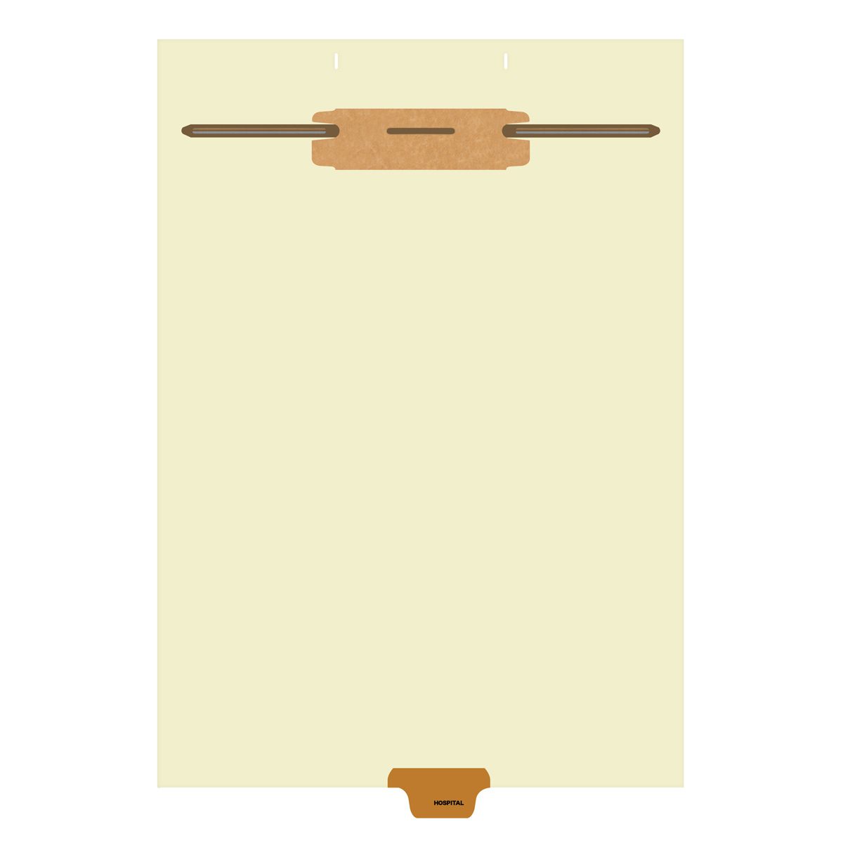 Individual Fileback Divider Tabs, Top Flap, Bottom Tabs, Hospital, Brown, 1/8th Cut, Pos #5 (Pack of 50)
