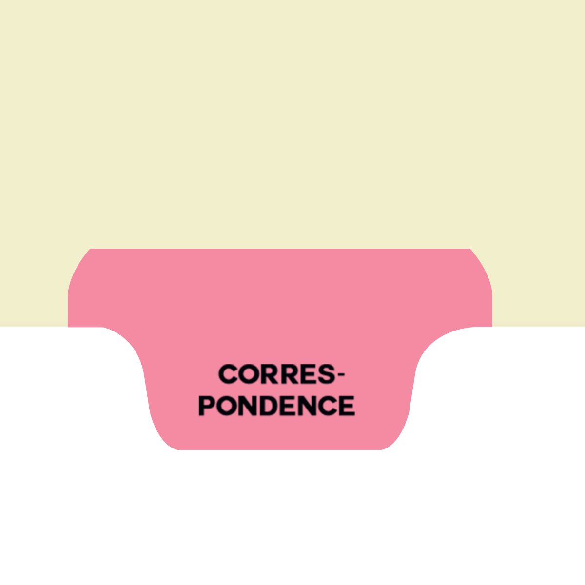 Individual Fileback Divider Tabs, Top Flap, Bottom Tabs, Correspondence, Pink, 1/8th Cut, Pos #7 (Pack of 50)