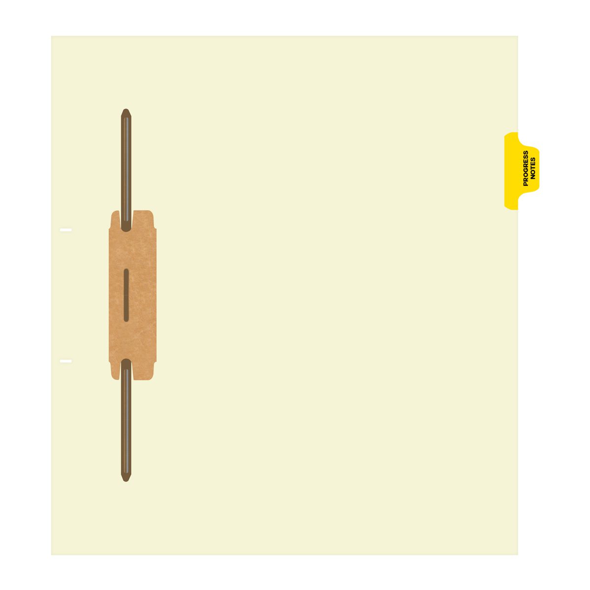 Individual Fileback Divider Tabs, Side Flap, Side Tabs, Progress Notes, Yellow, Side Tab 1/8th Cut, Pos #2 (Pack of 50)