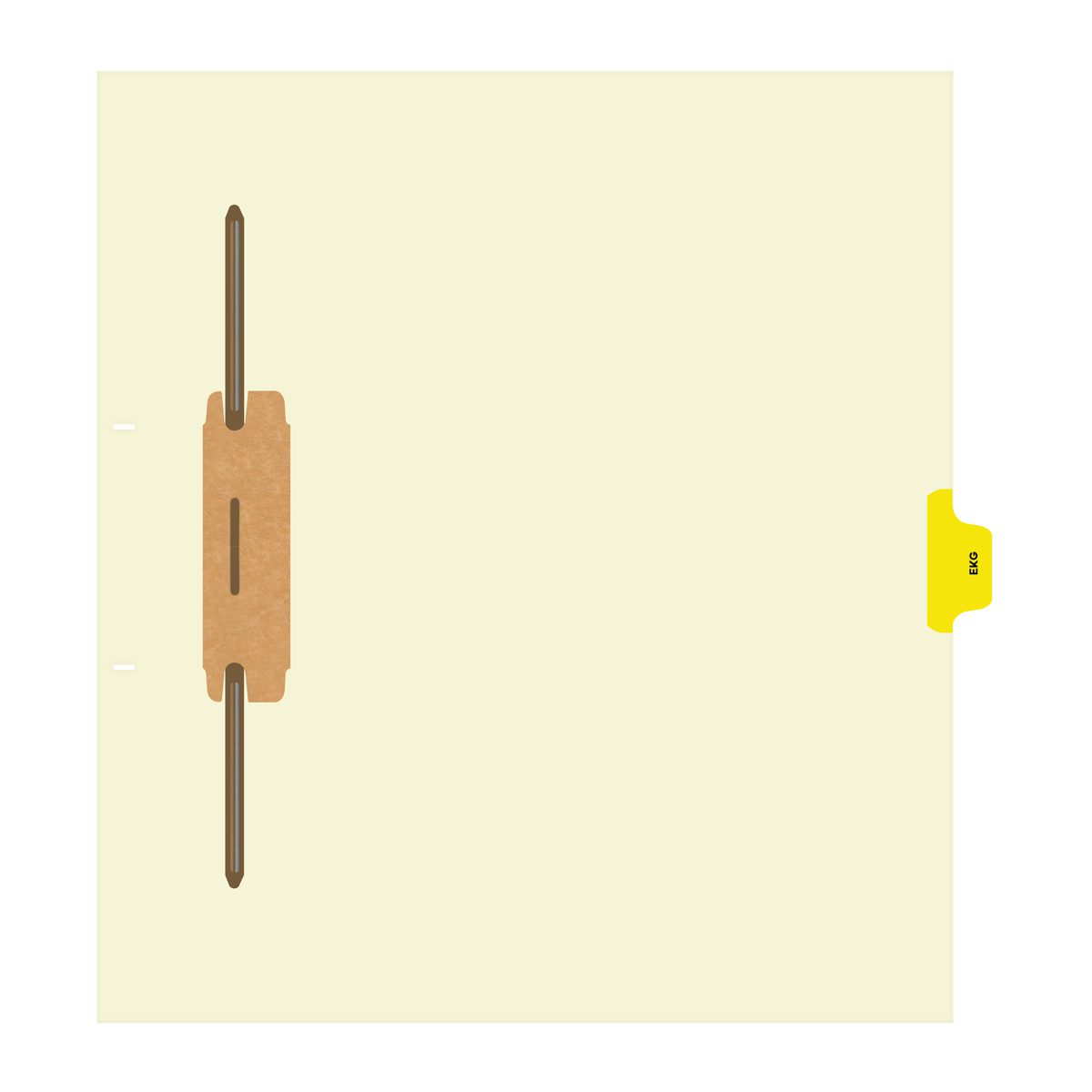 Individual Fileback Divider Tabs, Side Flap, Side Tabs, EKG, Yellow, Side Tab 1/8th Cut, Pos #5 (Pack of 50)