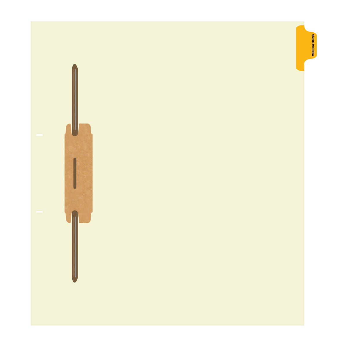 Individual Fileback Divider Tabs, Side Flap, Side Tabs, Medications, Amber, Side Tab 1/8th Cut, Pos #1 (Pack of 50)