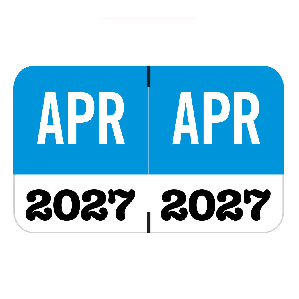 Jeter Month/Year Labels, April 2027, 1" X 1-5/8" Laminated- Pack of 225