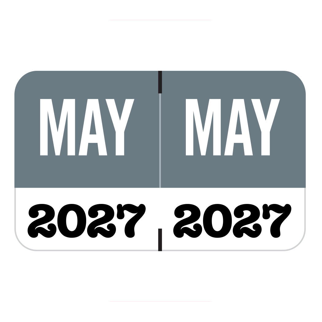 Jeter Month/Year Labels, May 2027, 1" X 1-5/8" Laminated- Pack of 225