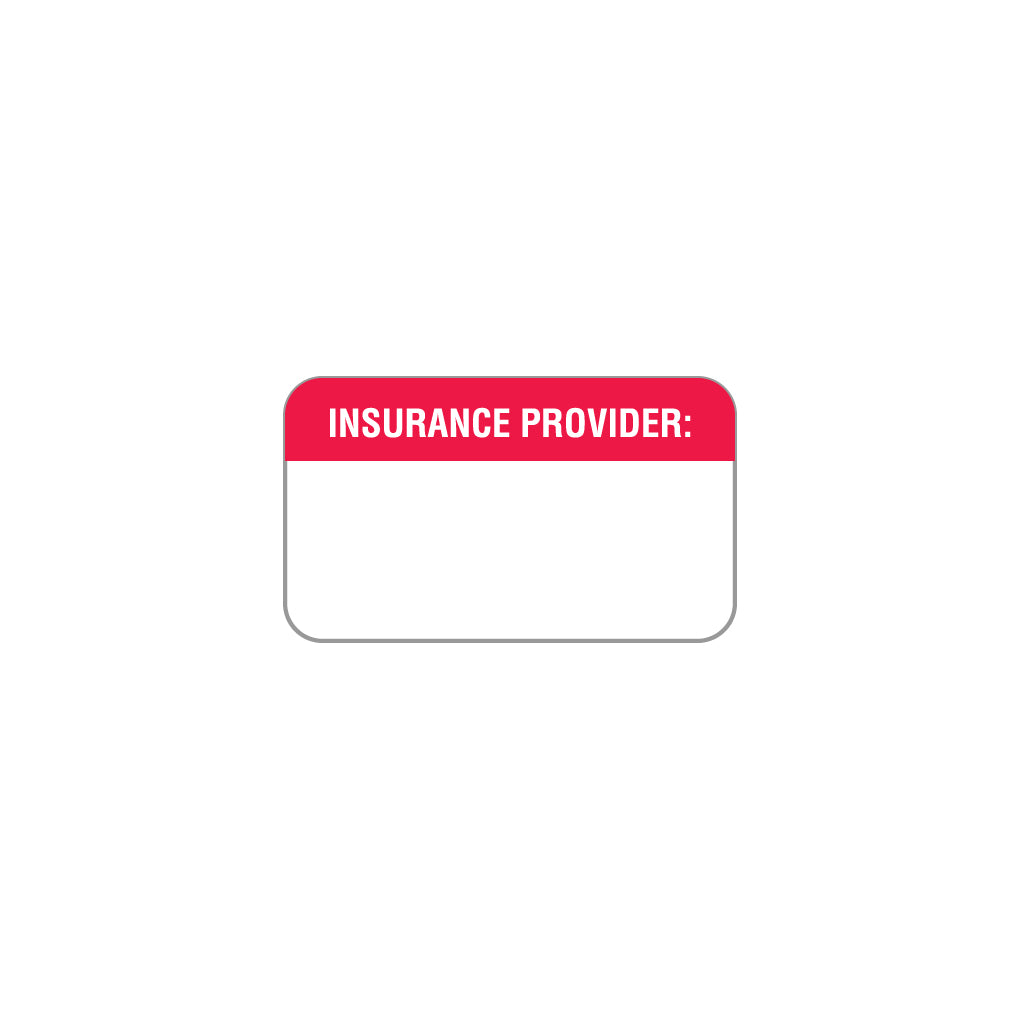 MAP1110 INSURANCE PROVIDER- Red/White, 1-1/2" X 7/8" (Roll of 250)
