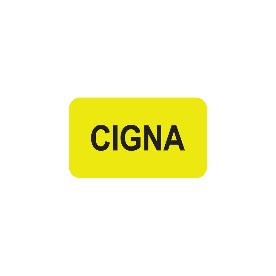MAP1430 CIGNA- Fluorescent Chartreuse 1-1/2" X 7/8" (Roll of 250)