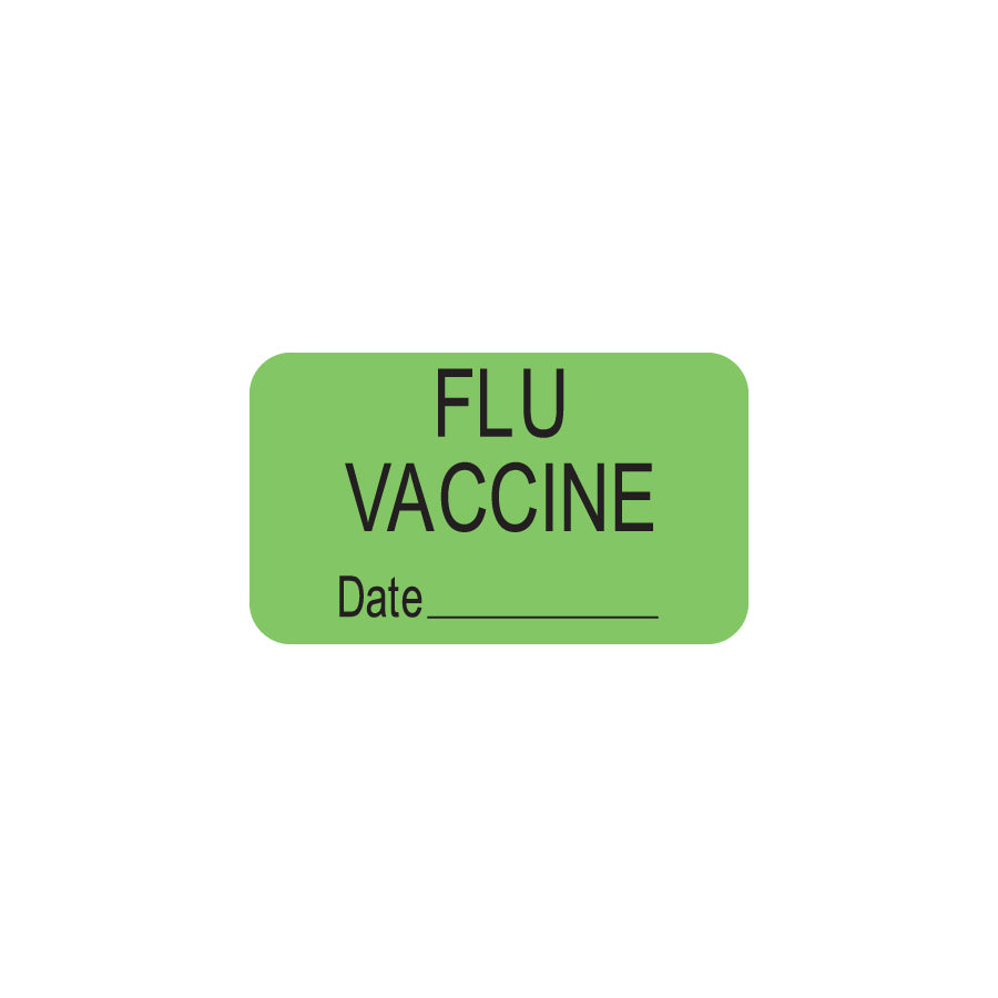 MAP1900 FLU VACCINE- Fluorescent Green 1-1/2" X 7/8" (Roll of 250)