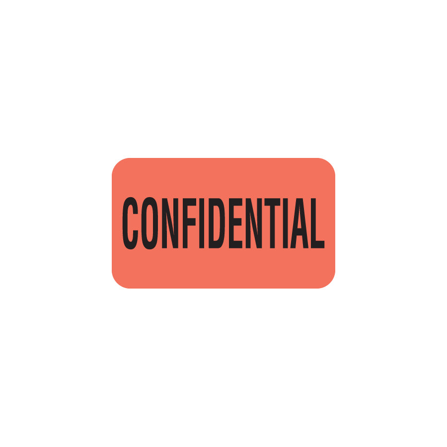 MAP2000 CONFIDENTIAL- Fluorescent Red 1 1/2" X 7/8" (Roll of 250)