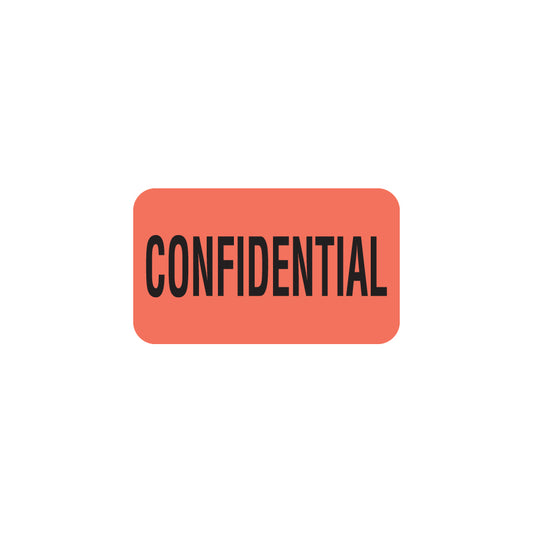 MAP2000 CONFIDENTIAL- Fluorescent Red 1 1/2" X 7/8" (Roll of 250)