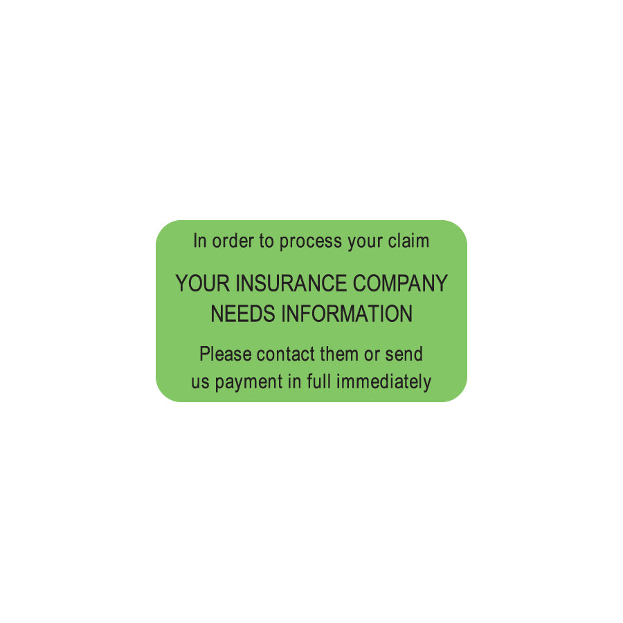 MAP2100 YOUR INSURANCE- Fluorescent Green 1-1/2" X 7/8"-Roll of 250