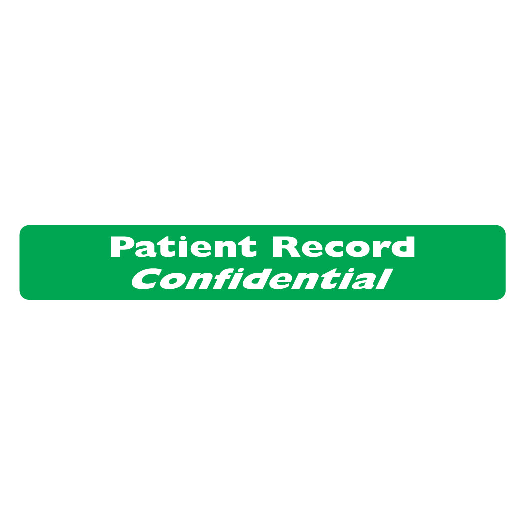 MAP252 PATIENT RECORD CONFIDENTIAL- Green 6 1/2" X 1" (Roll of 100)