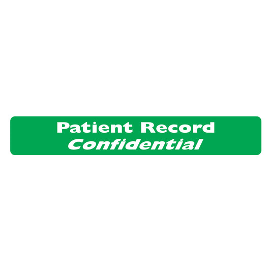 MAP252 PATIENT RECORD CONFIDENTIAL- Green 6 1/2" X 1" (Roll of 100)