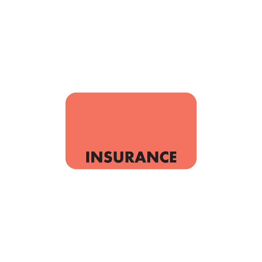 MAP2840 INSURANCE- Fluorescent Red 1-1/2" X 7/8"- Roll of 250