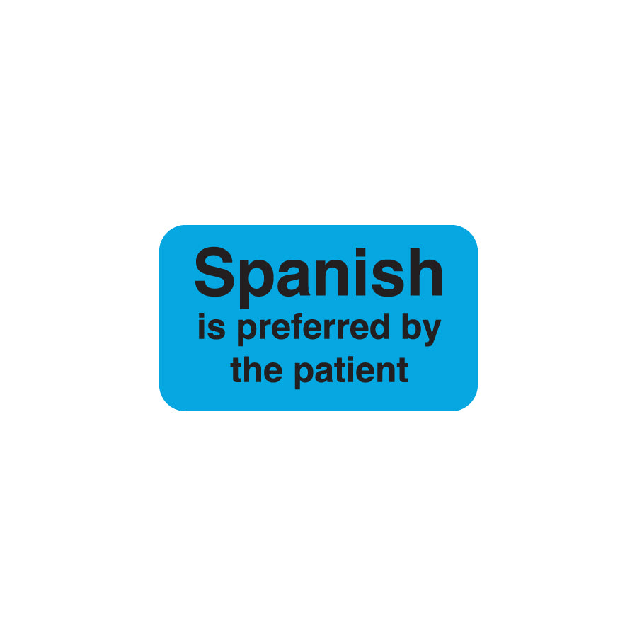 MAP3540 SPANISH- Lt. Blue 1-1/2" X 7/8" (Roll of 250)