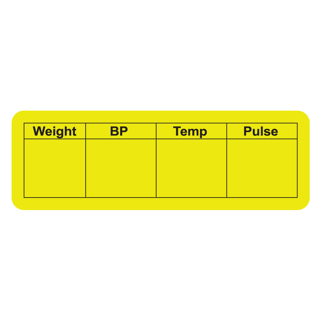 MAP3590 WEIGHT-BP- Fluorescent Chartreuse 3" X 1" (Roll of 250)