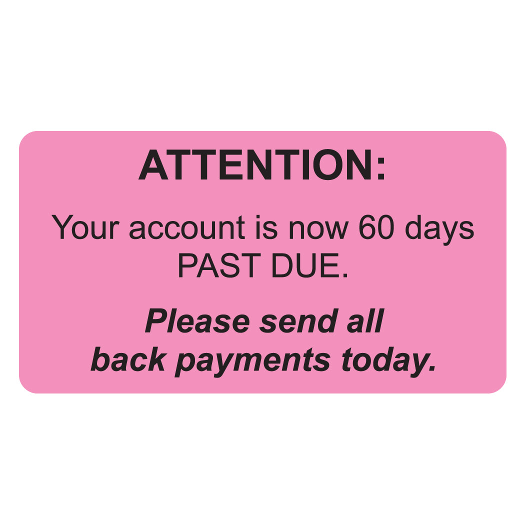 MAP4850 ATTENTION- Fluorescent Pink 3-1/4" X 1-3/4" (Roll of 250)