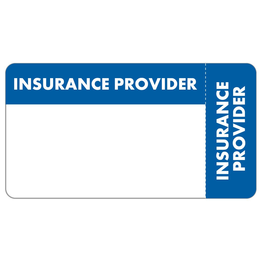 MAP5190 INSURANCE PROVIDER- Blue/White 3-1/4" X 1-3/4" (Roll of 250)