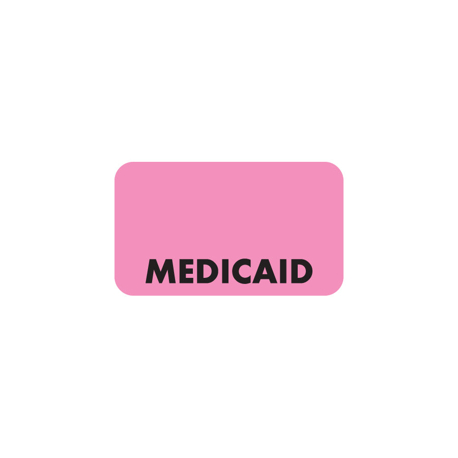 MAP5240 MEDICAID- Fluorescent Pink 1-1/2" X 7/8" (Roll of 250)