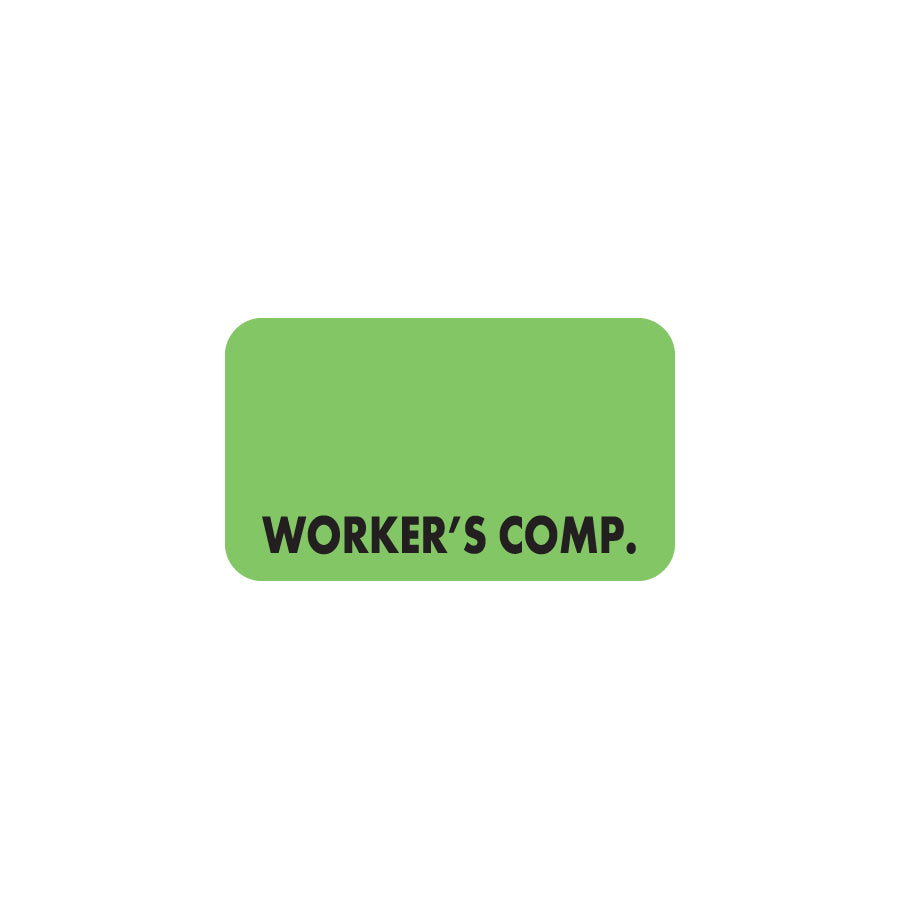 MAP5310 WORKER'S COMP- Fluorescent Green 1-1/2" X 7/8" (Roll of 250)