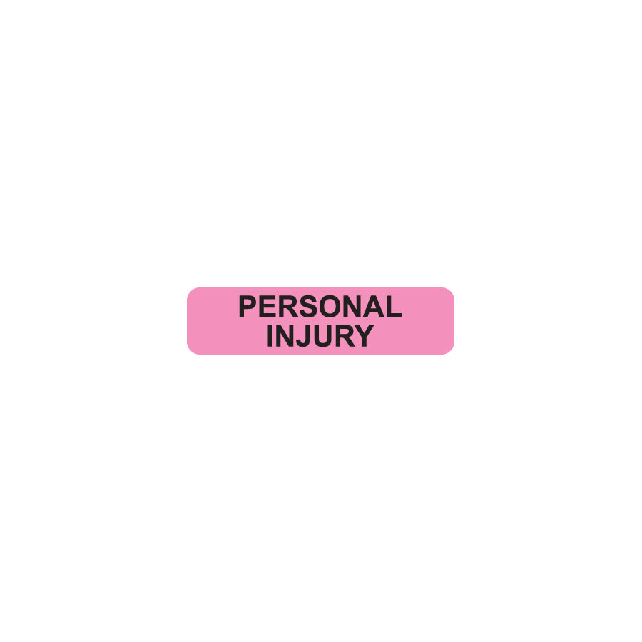 MAP543 PERSONAL INJURY- Fluorescent Pink 1-1/4" X 5/16"- Roll of 500