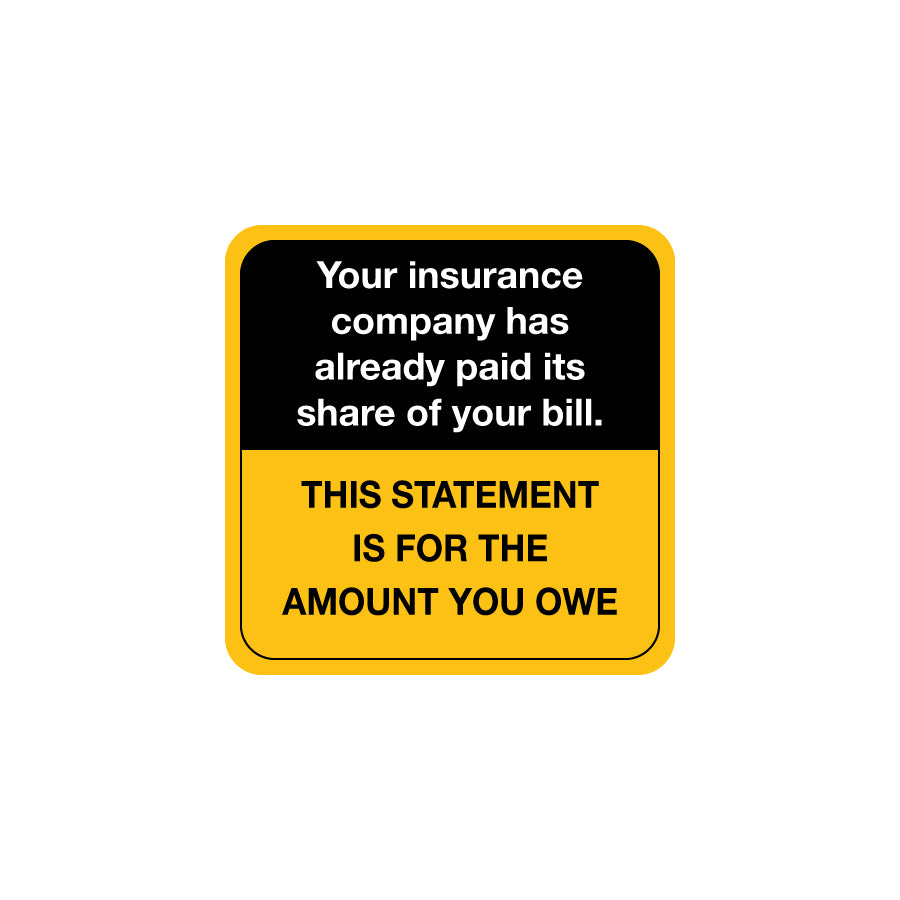 MAP5910 AMOUNT YOU OWE- Orange/Black/White 1-1/2" X 1-1/2" (Roll of 250)