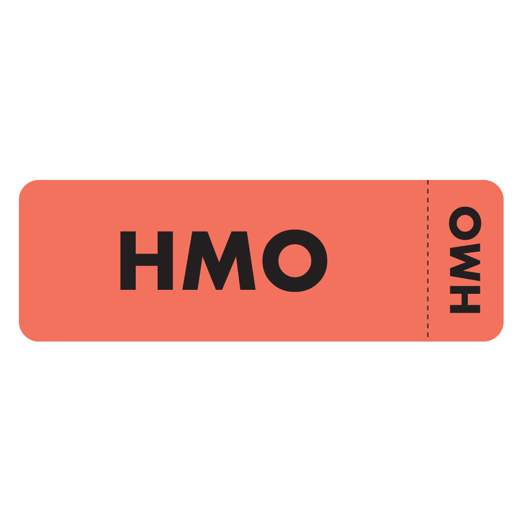 MAP6450 HMO- Fluorescent Red 3" X 1" (Roll of 250)