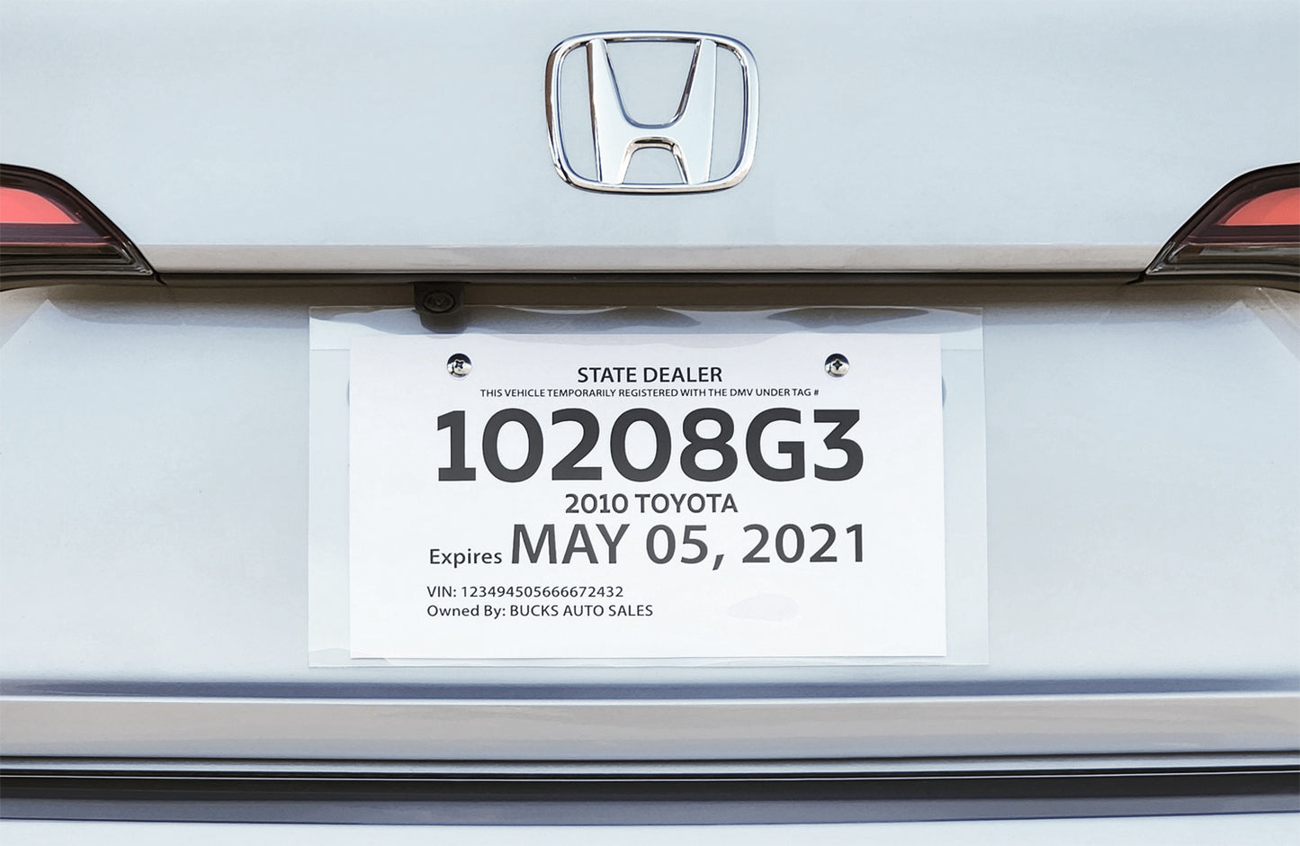License Plate Temporary Tag Premium Car Dealer Clear Plastic Protector Jackets (Package of 100)