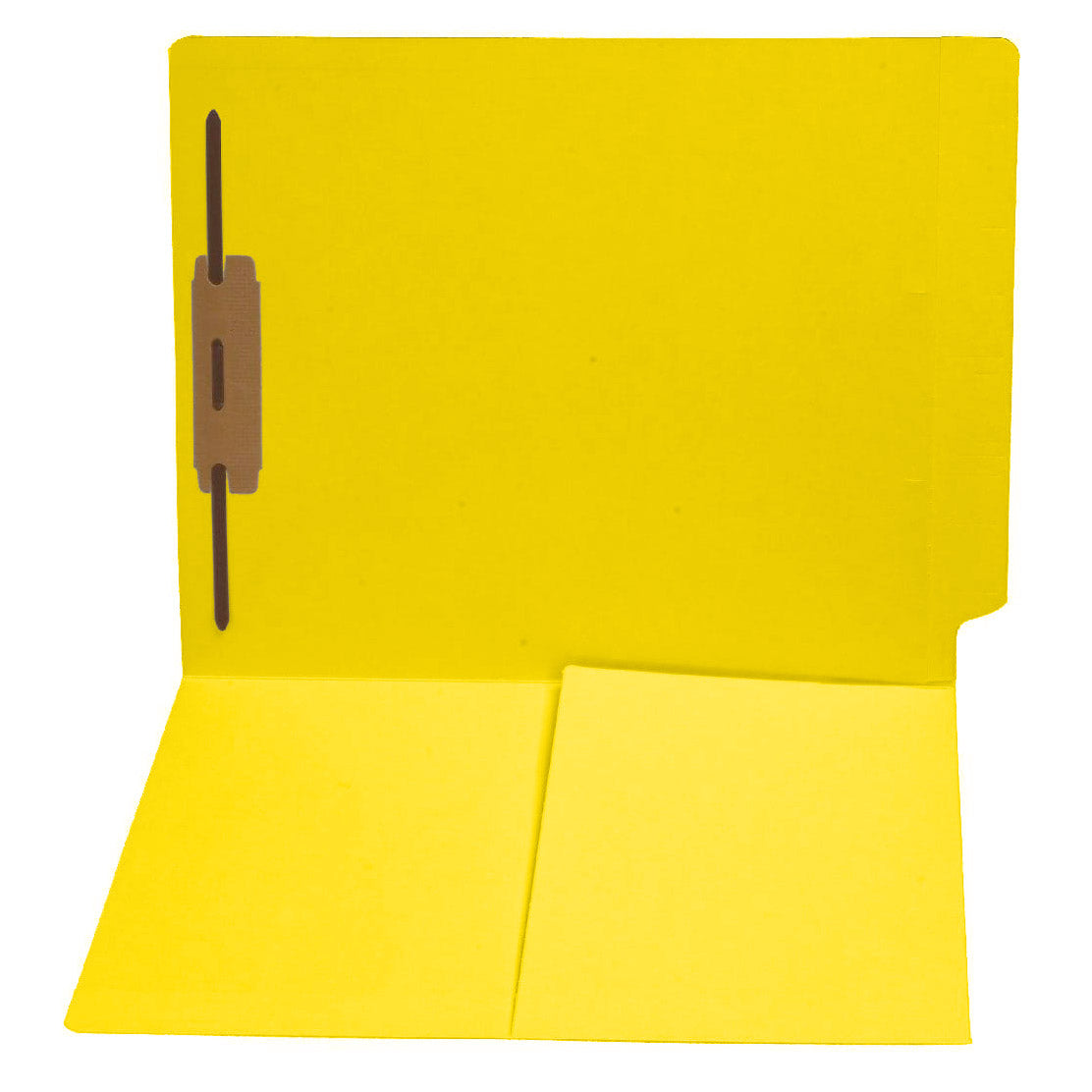 11 pt Color Folders, Full Cut End Tab, Letter Size, 1/2 Pocket Inside Front, Fastener Pos #1 (Box of 50)