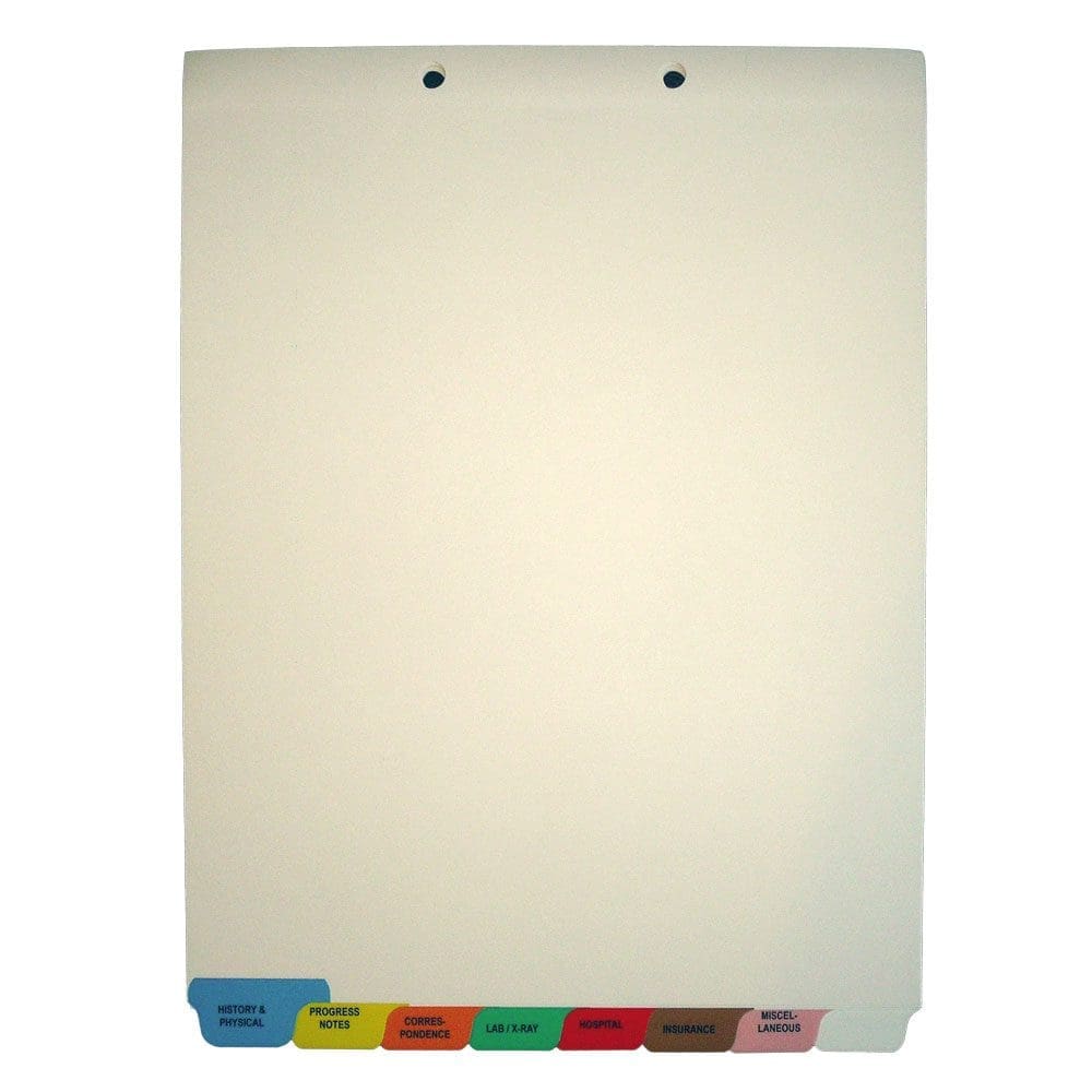 Medical Chart Divider Sets, Bottom Tabs, 1/8th Cut (50 Sets of 8 Tabs)