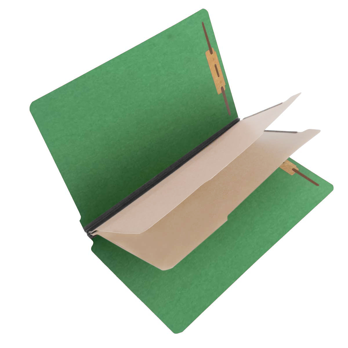 S61431 25 Pt Pressboard Classification Folders, Full Cut End Tab, Legal Size, 2 Dividers, Moss Green (Box of 15)