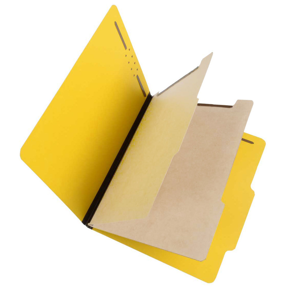 S60406 25 Pt Pressboard Classification Folders, 2/5 Cut ROC Top Tab, Letter Size, 2 Dividers, Yellow (Box of 15)