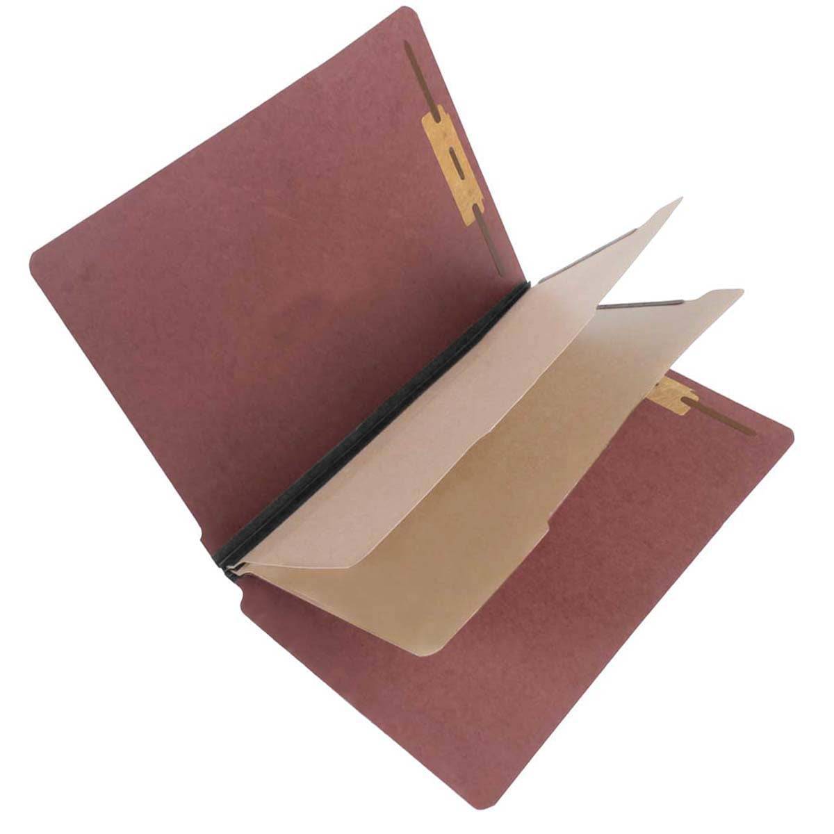 S60935 25 Pt Pressboard Classification Folders, Full Cut End Tab, Letter Size, 2 Dividers, Carnelian Red (Box of 15)