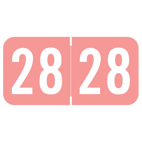 Sav-Tyme Year 28 Labels, 3/4" X 1-1/2" Laminated- Roll of 500