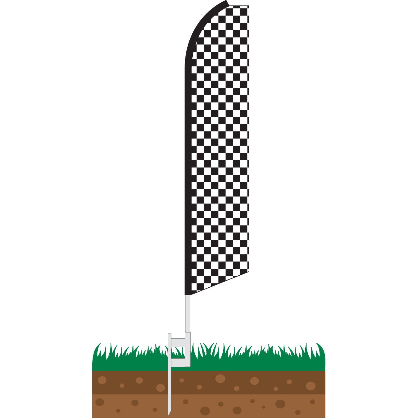 Checkered Black/White Swooper Feather Flag