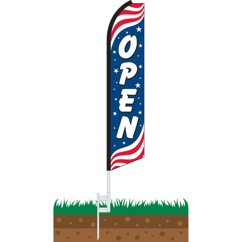 Open Patriotic Swooper Feather Flag