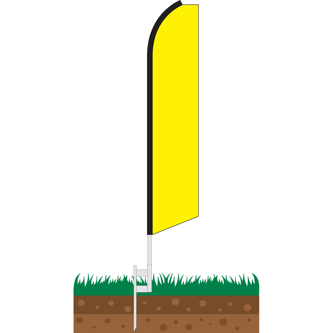 Solid Yellow Swooper Feather Flag