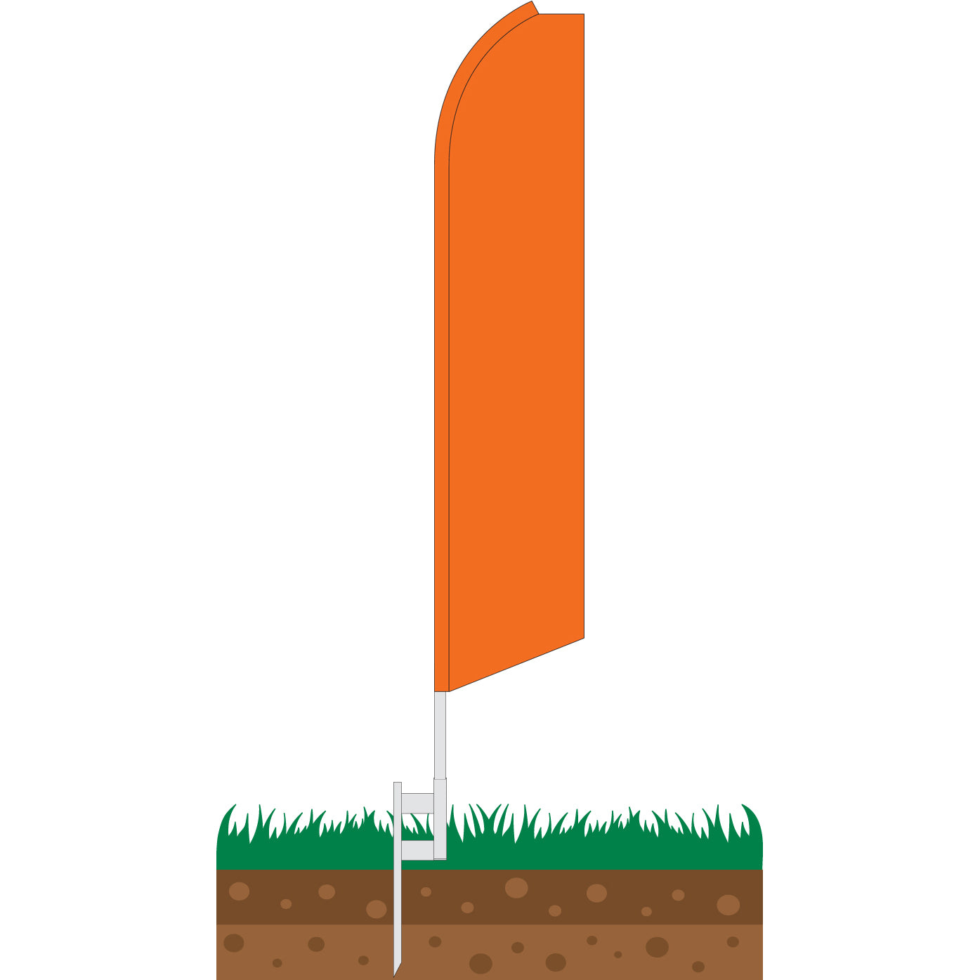 Solid Orange Swooper Feather Flag