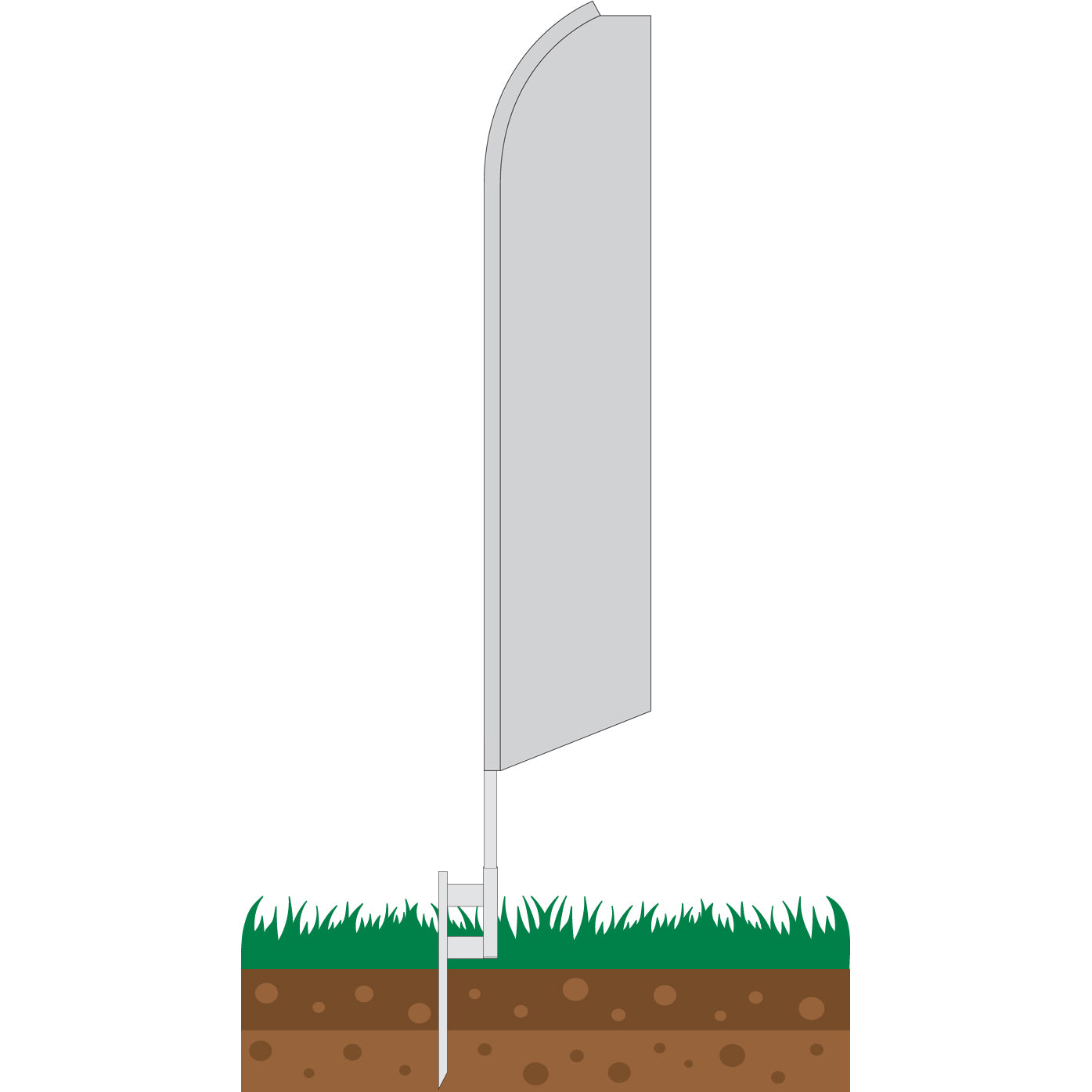 Solid Silver Swooper Feather Flag