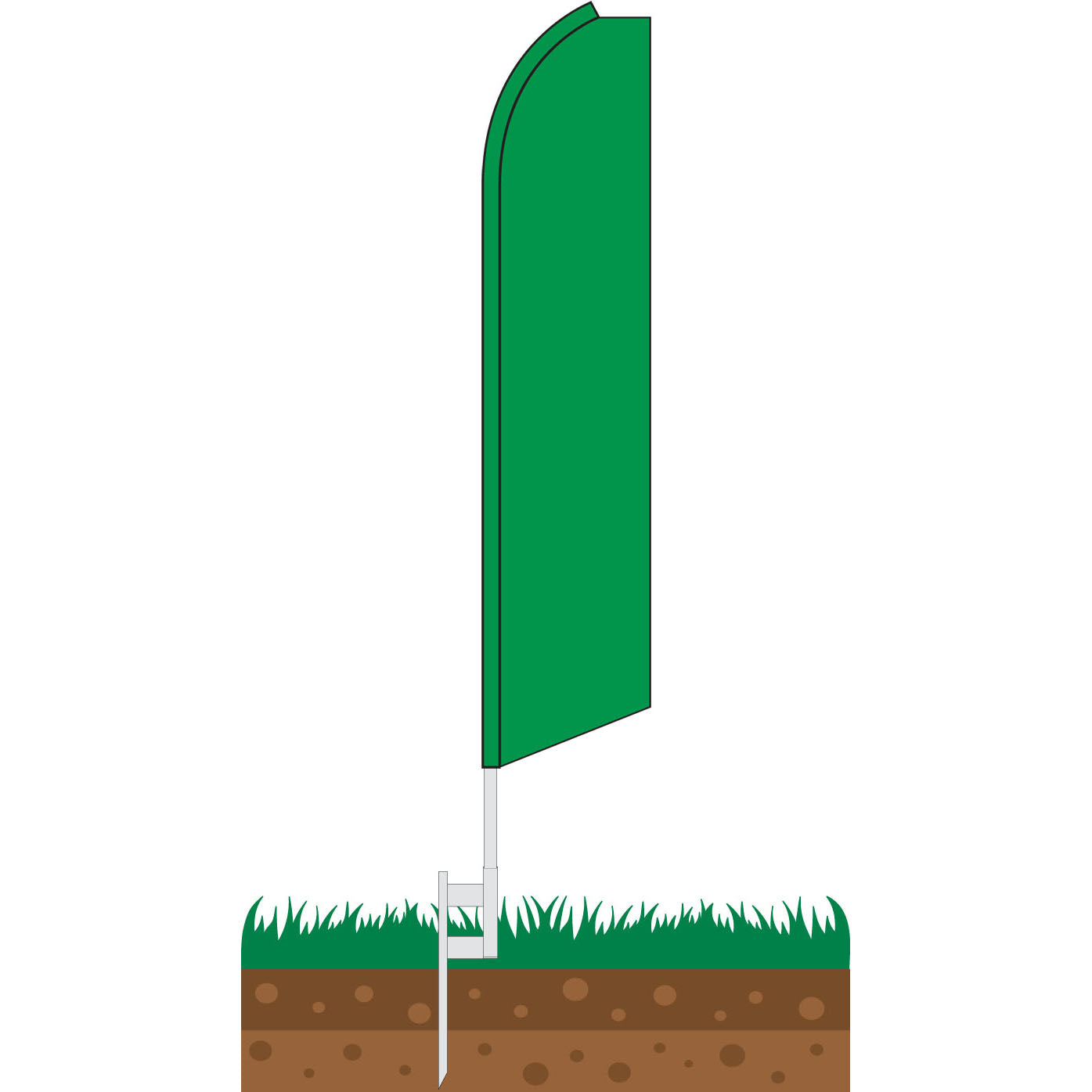 Solid Green Swooper Feather Flag