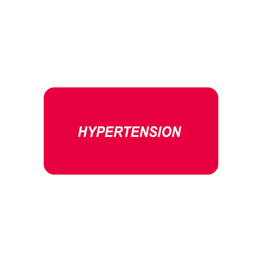 SY-1335 HYPERTENSION- Red/White 2" X 1"- Pack of 252