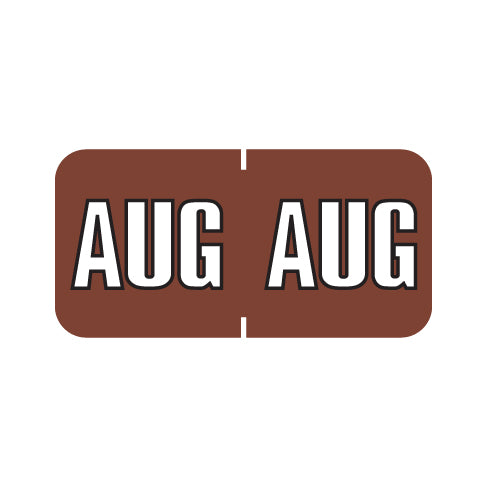 Sycom SYET AUGUST Month Labels 3/4" X 1-1/2" Laminated - Pack of 252